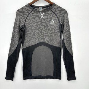 Odlo Top Performance Womens Crew Neck Base Layer Pullover Long Sleeve Gray S
